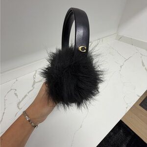 Coach Black Fur-Trimmed Women's earmuffs